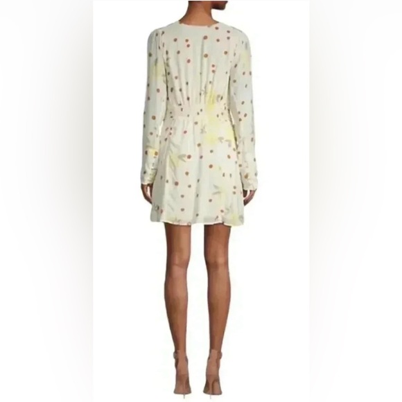 Free People long Sleeve Sunshine Datenight  V-Neck Mini Dress Size L - Picture 3 of 13